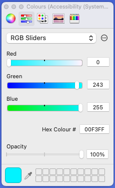 Setting the outline colour